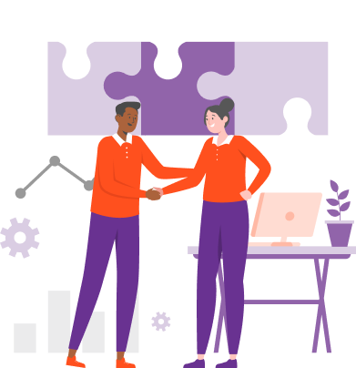 An Element branded graphic art, of two people shaking hands.